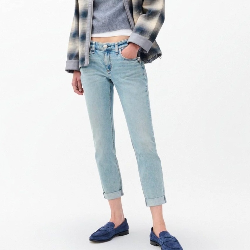 Rag & Bone Dre Low-Rise‎ Slim Boyfriend Jeans 30 Blue Daphne Denim Casual Chic